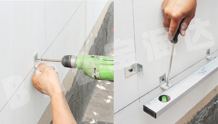 寶潤達保溫一體板施工步驟-預(yù)裝錨固件